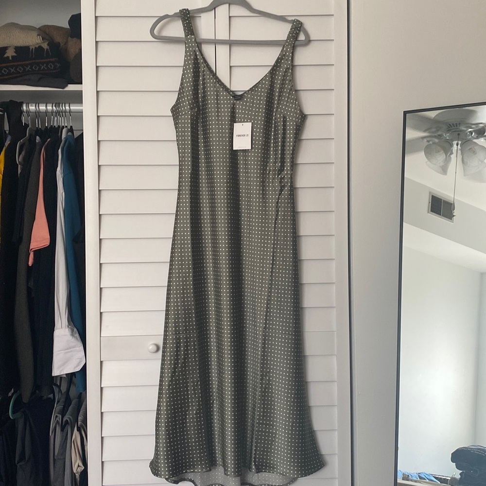 NWT Forever 21 Polka Dot Slip Maxi Dress